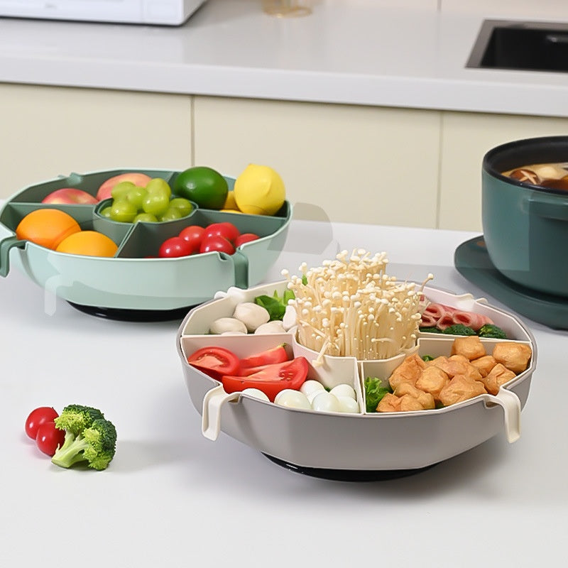 Rotating Hot Pot Drain Basket Household Compartment