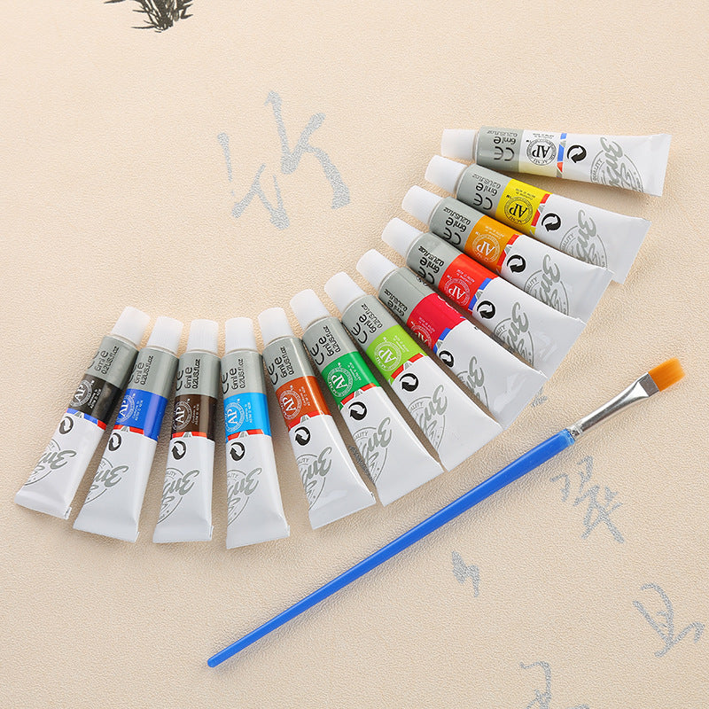 12 Colors 6ml Gouache Paint Set Beginners DIY Art Supplies